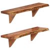 vidaXL Prateleiras de parede 2 pcs 60x20x18cm madeira de ac&aacute;cia maci&ccedil;a