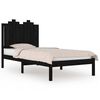 vidaXL Estrutura de cama pequena solteiro 75x190 cm pinho maciço preto
