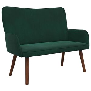 vidaXL Sof&aacute; para 2 Pessoas Verde-Escuro 115 x 61 x 87 cm Veludo