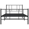 vidaXL Estrutura de cama com cabeceira e pés 75x190 cm metal preto