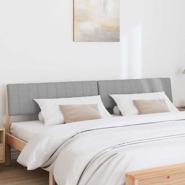 vidaXL Cabeceira estofada Cinzento-claro 200 cm