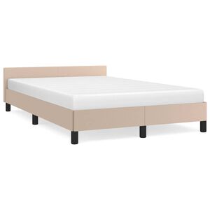 vidaXL Estrutura cama c/ cabeceira sem colch&atilde;o 120x200 cm cappuccino