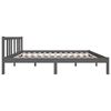 vidaXL Estrutura de cama casal 135x190 cm madeira maci&ccedil;a cinzento