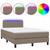 vidaXL Cama box spring colch&atilde;o/LED 120x200cm tecido cinza-acastanhado