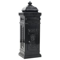 vidaXL Caixa correio coluna estilo vintage alumínio inoxidável preto