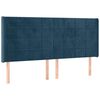 vidaXL Cabeceira cama c/ abas veludo 183x16x118/128 cm azul-escuro