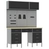 vidaXL Conjunto de Arm&aacute;rios de Trabalho com gaveta Manual 8 pcs Preto