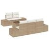 vidaXL Conjunto de Sof&aacute; de Jardim 6 unid. Bege e Creme vime PE