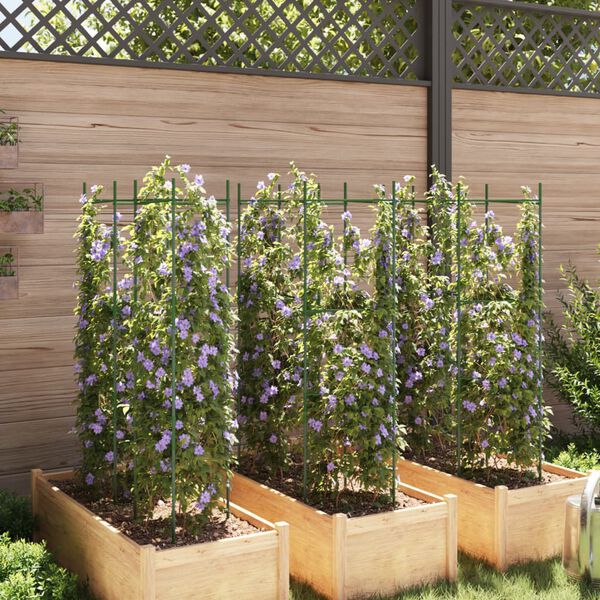 vidaXL Suportes para tomateiros 6 pcs 116 cm a&ccedil;o e PP