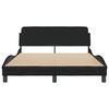 vidaXL Estrutura de cama Dover 120x200 cm tecido preto