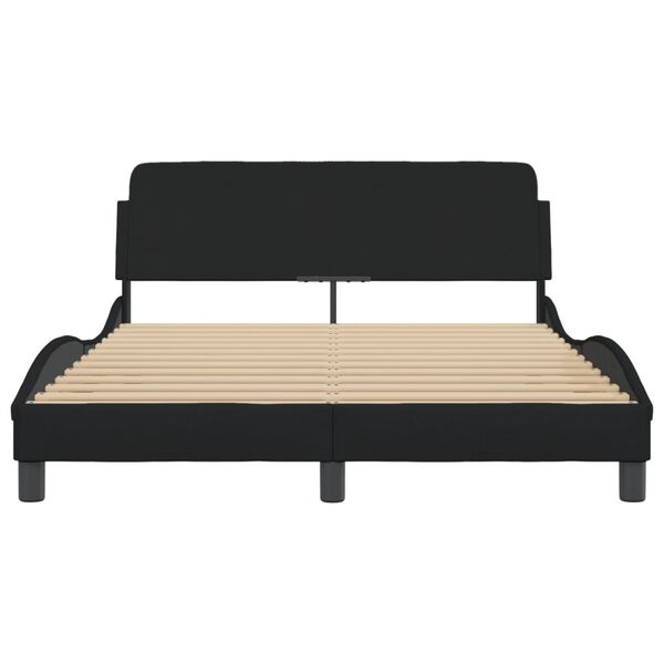 vidaXL Estrutura de cama Dover 120x200 cm tecido preto