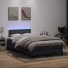 vidaXL Cama box spring c/ colch&atilde;o e LED 120x220 cm veludo cinzento-escuro