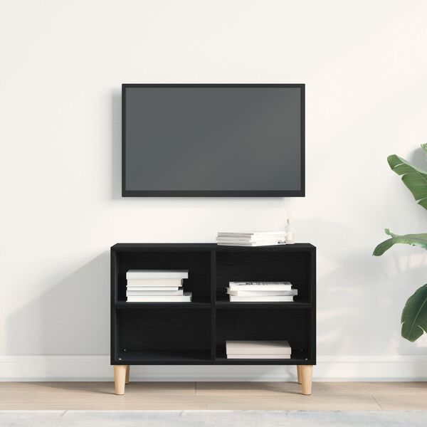 vidaXL Gabinete para TV Carvalho Preto 69,5 x 30 x 50 cm