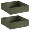 vidaXL Vaso de Jardim 2 unid. Verde-Azeitona 100 x 100 x 30 cm