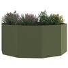 vidaXL Floreira Verde Oliva 120 x 120 x 50 cm A&ccedil;o