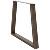 vidaXL Pés para mesa de jantar em formato de V, 3 peças, aço natural, 90x(72-73,3) cm, aço