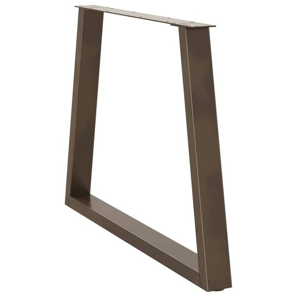 vidaXL Pés para mesa de jantar em formato de V, 3 peças, aço natural, 90x(72-73,3) cm, aço