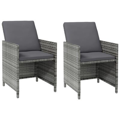 vidaXL 4 pcs conjunto de cadeiras e bancos de jardim vime PE cinzento