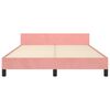 vidaXL Estrutura de cama c/ cabeceira 140x200 cm veludo rosa