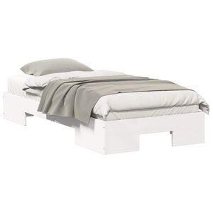 vidaXL Estrutura de cama de ch&atilde;o com armazenamento Branco 80 x 200 cm