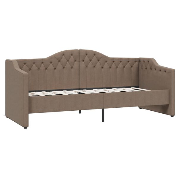 vidaXL Sof&aacute;-cama c/ sa&iacute;da USB 90x200 cm tecido cinzento-acastanhado