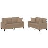 vidaXL 2 pcs conjunto sof&aacute;s c/ almofadas couro artificial cappuccino
