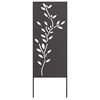 vidaXL Tela de Privacidade para Jardim Floral Preto 50 x 140 cm