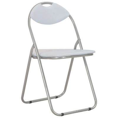 vidaXL Cadeiras de jantar dobráveis 6 pcs couro artificial branco