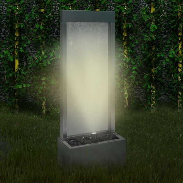 vidaXL Fonte de jardim 39x22x108,5 cm a&ccedil;o inoxid&aacute;vel prateado