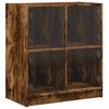 vidaXL Arm&aacute;rio de apoio c/ portas vidro 68x37x75,5 cm carvalho fumado