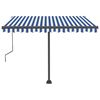 vidaXL Toldo automático independente 300x250 cm azul e branco