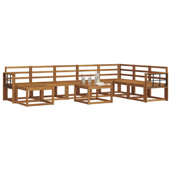 vidaXL Conjunto de Sof&aacute;s para Exterior 9 pcs Natural