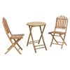 vidaXL Conjunto de Jantar de Jardim Dobr&aacute;vel 3 unid. Natural Bambu