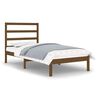 vidaXL Estrutura de cama solteiro 90x190cm madeira maci&ccedil;a castanho mel