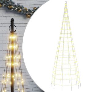 vidaXL &Aacute;rvore de Natal LED no mastro 550 LEDs branco quente 300 cm
