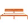vidaXL Estrutura da Cama com cabeceira Marrom Cera 180 x 200 cm
