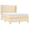 vidaXL Cama com molas/colch&atilde;o 140x190 cm tecido cor creme