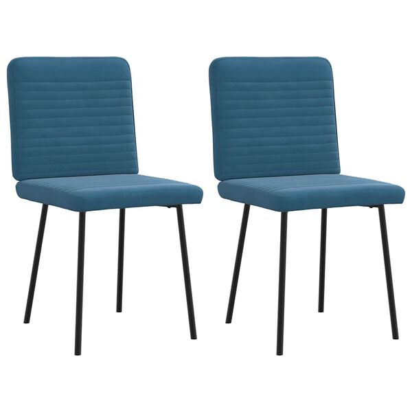 vidaXL Cadeiras de jantar 2 pcs veludo azul