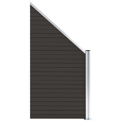 vidaXL Painel de vedação WPC 95x(105-180) cm preto