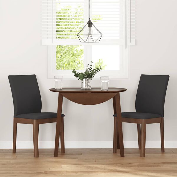 vidaXL Cadeiras de jantar com almofadões 2 pcs madeira maciça castanho