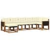 vidaXL Conjunto de Sof&aacute;s para Exterior 7 pcs Natural e Creme