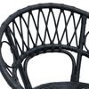 vidaXL Cadeira de jantar 2 pcs Preto 49 x 51 x 81 cm Rattan e Ferro