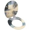 vidaXL Assento de sanita com tampa de fecho suave MDF design praia