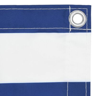 vidaXL Tela de varanda 120x500 cm tecido Oxford branco e azul