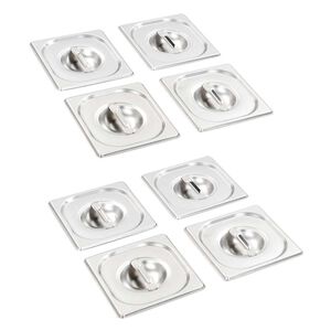 Tampas para recipientes comida GN 1/6 8 pcs a&ccedil;o inoxid&aacute;vel