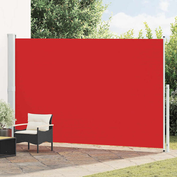 vidaXL Toldo lateral retrátil para pátio 220x500 cm vermelho