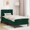 vidaXL Estrutura de cama com colch&atilde;o Verde Escuro 90 x 190 cm Veludo