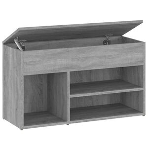 vidaXL Banco sapateira 80x30x45cm derivados de madeira cinzento sonoma