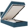 vidaXL Cama otomana com colch&atilde;o & LEDs 80x200cm veludo azul-escuro