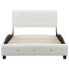 vidaXL Estrutura de cama 90x200 cm couro artificial branco